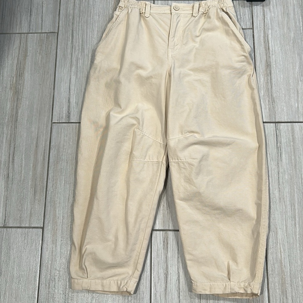 Aerie Barrel Leg Pants Chinos Size Small Cake Batter Cream